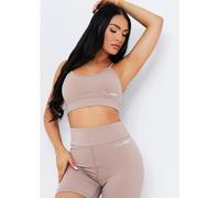 Missy Empire Sport Strappy Crop Gym Top Moka 6 (2XS) Female