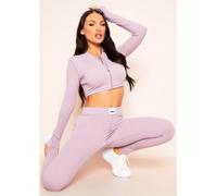 Missy Empire Sport Tab Logo Thick Gym Leggings Violet 4 (3XS) Female