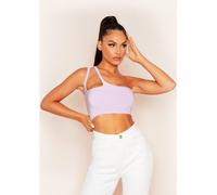 Missy Empire Strap Slinky Crop Top Lilas 12 (M) Female