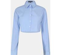 Missy Empire Stripe Cotton Cropped Shirt Womens Bleu 12 (M) Female