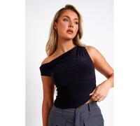 Missy Empire Super Soft Off The Shoulder Top Noir 12 (M) Female