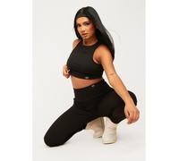 Missy Empire Tab Detail Jersey Racer Top Noir 14 (L) Female
