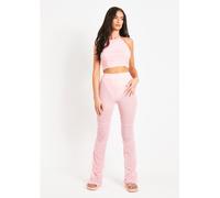 Missy Empire Tack Side Flare Trouser Rose 10 (S) Female