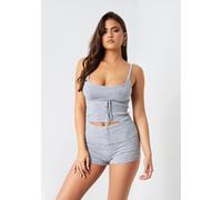 Missy Empire Tie Front Cami Top Gris 12 (M) Female