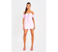 Missy Empire Tie Milkmaid Mini Dress Rose 8 (XS) Female