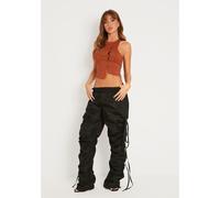 Missy Empire Toggle Hem Cargo Trouser Noir 10 (S) Female