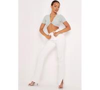 Missy Empire Twist Front Crop Top Sauge 12 (M) Female