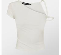 Missy Empire Twist Strap Super Soft Top Womens Blanc 12 (M) Female