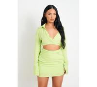 Missy Empire Waist Detail Mini Skirt Citron vert 12 (M) Female