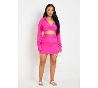 Missy Empire Waist Detail Mini Skirt Rose 8 (XS) Female