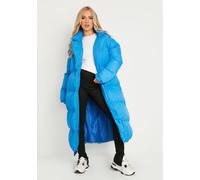 Missy Empire Waist Longline Puffer Coat Bleu 6 (2XS) Female
