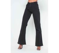 Missy Empire Waisted Flare Leg Jeans Noir 6 (2XS) Female