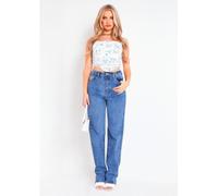 Missy Empire Wash Straight Leg Jeans Bleu 8 (XS) Female