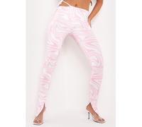 Missy Empire Zebra Print Tie Waist Split Hem Trouser Rose 12 (M) Female