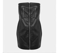 Missy Empire Zip Front Faux Leather Mini Dress Womens Noir 12 (M) Female