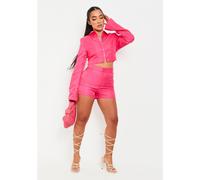 Missy Empire Zip Through Tailored Shorts Rose 6 (2XS) Female