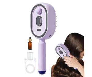 Mist Brosse à cheveux électronique pour voyage | Batterie rechargeable intégrée avec mécanisme de pulvérisation ionique, anti-nœuds par vibration apaisante