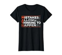 Mistakes Allow Thinking to Happen Motivation des mathématiciens T-Shirt Graphique avec Valeur, Femme, Noir, S