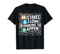 Mistakes Allow Thinking to Happen Motivation des mathématiciens T-Shirt Graphique avec Valeur, Homme, Noir, XL