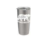 Mistakes were Made Funny Bear Skeleton Hiking Humor Graphic Gobelet isotherme en acier inoxydable double paroi