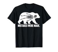 Mistakes Were Made Funny Bear Skeleton Hiking Humor Graphic T-Shirt