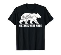 Mistakes Were Made Funny Bear Skeleton Hiking Humor Graphic T-Shirt
