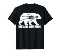 Mistakes Were Made Funny Bear Skeleton Hiking Humor Graphic T-Shirt Graphique avec Valeur