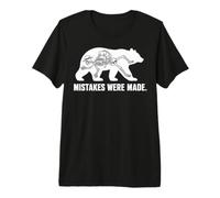Mistakes Were Made Funny Bear Skeleton Hiking Humor Graphic T-Shirt Haut de Gamme
