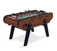 Mister Babyfoot Scudetto - Baby-Foot Adulte Intérieur Bois Foncé, Table de Jeux Française 156,3x76,5x89,5 cm, sans Monnayeur, Barres Télescopiques, 3 Balles Incluses