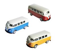 Mister Curiosities Mini Bus Combi de Collection - Van Miniature Vintage des Années 60 en Métal - Couleur au Choix, Rouge, Jaune ou Bleu, véhicule échelle 1:60