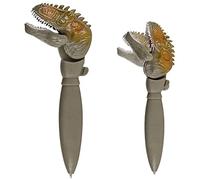 Mister Curiosities Stylo dinosaure tyrannosaure automate avec tête et mâchoire articulées, stylo t-rex avec mécanisme - Accessoire pour trousse d'école et bureau - Cadeau pour paléontologue