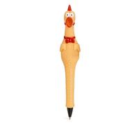 Mister Curiosities Stylo Poulet Rigolo en caoutchouc jaune - Gadget sonore de Bureau Amusant - Coq qui fait “Pouet” quand on appuie - Cadeau insolite pour collègues, amis, enfants et étudiants