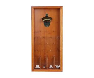 MISTER GADGET Cadre Décapsuleur Jeu à Boire en Bois Amusant Marron | Bois métal et plastique, cadre décapsuleur jeu à boire, amusant et solide, bar ou cuisine, marron