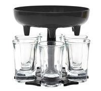 MISTER GADGET - KA5856 Distributeur de 6 Verres à Shooter - Conçu pour Cocktails et Apéritifs - Facile à Utiliser et à Entretenir - Noir et Transparent - Taille Unique