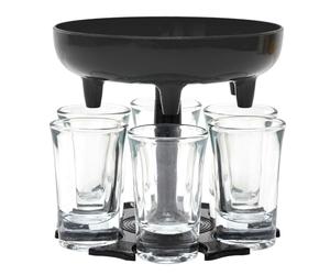 MISTER GADGET - KA5856 Distributeur de 6 Verres à Shooter - Conçu pour Cocktails et Apéritifs - Facile à Utiliser et à Entretenir - Noir et Transparent - Taille Unique
