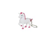 MISTER GADGET - MG3117 - Porte Cles Licorne Sonore Lumineux Mignon - Blanc Rose