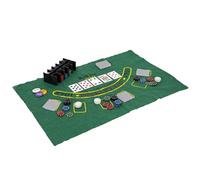 MISTER GADGET - MG3348 Jeu de Poker 200 Jetons avec Tapis 90x60 cm - 2 Jeux de Cartes, 3 Jetons Spéciaux, Rack Inclus - Casino à Domicile - Taille 11.5 x 24 x 11.5 cm - Couleurs Variées
