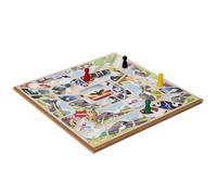 MISTER GADGET - MG3414, Jeu de L'Oie en Bois, Rouge, Bleu, Vert, Jaune : Un Classique des Jeux de société pour des Moments de détente et d'amusement en Famille ou Entre Amis !