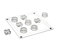 MISTER GADGET - MG3476 Jeu de Tic Tac Toe en Verre - Design Élégant pour Moments Conviviaux - Blanc et Noir - Jouet de Société Familial - pour Enfants et Adultes