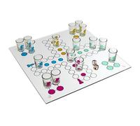 MISTER GADGET - MG3527 Jeu à Boire Petits Chevaux en Verre - Couleurs Variées - Amusement et Convivialité - Accessoire Festif pour Soirées - Blanc, Rouge, Bleu, Vert, Jaune