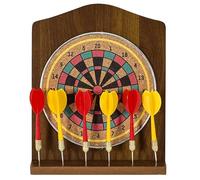 MISTER GADGET - MG3719 Jeu de Fléchettes en Bois, Haute Précision, Simple d'Utilisation, pour Soirées, Dimensions 25x21x4 cm, Marron, Rouge, Noir