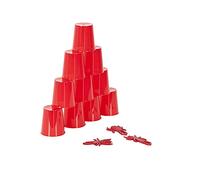MISTER GADGET Mini Chamboule-Tout 10 Verres Jeu de Fête Multicolore | Plastique, mini chamboule-tout, 10 verres, 19x4,1 cm, jeu de fête et divertissement, multicolore