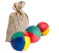 Mister M | 3 balles de jonglage dans Un Sac de Jute Beige | Facile à saisir | Revêtement imperméable et Rembourrage écologique | Convient aux débutants et Experts | avec app et tutoriel vidéo Online