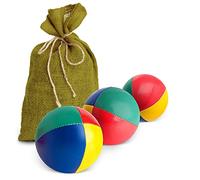 Mister M | 3 balles de jonglage dans Un Sac de Jute Vert | Facile à saisir | Revêtement imperméable et Rembourrage écologique | Convient aux débutants et Experts | avec app et tutoriel vidéo Online