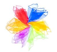 Mister M | Set de Foulards de jonglage | Foulards 60x60cm pour la Danse, Magie, Jonglerie | 6 Couleurs différentes | avec tutoriel vidéo et boîte Cadeau, monchichi