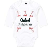 Mister Merchandise Body à manches longues pour bébé Motif Onkel, tu crées le frère Blanc