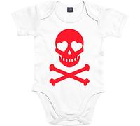 Mister Merchandise Body Rock n Roll Metal Devil Corn Body Body pour bébé avec imprimé blanc Crâne d'amour. Weiß : 12-18 Monate : 76-86cm