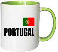 Mister Merchandise Mug Tasse à café Portugal Fahne Flag thé Pot Grande, Couleur: Blanc-Vert