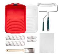 Mister Rui Lot de 10 rouleaux de peinture en microfibre de 22,9 cm avec cadre, rouleaux de peinture et plateaux, pinceau pour murs et plafonds