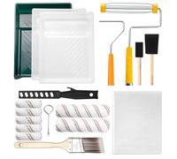 Mister Rui - Lot de 18 rouleaux de peinture de 22,9 cm et 10,2 cm, ensemble de rouleaux de peinture max et mini pour peinture murale et décoration, plateau à rouleaux, brosse éponge, feuille de